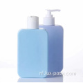 Groothandel aangepast Logo Square HDPE Cosmetische verpakking Plastic shampoo -flessen met lotionpomp